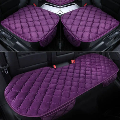 Car Seat Cover Protector Universal Winter Warm Auto Seat Cushion Rear Seat Cushion Protection Covers Back Cushion Three Piece