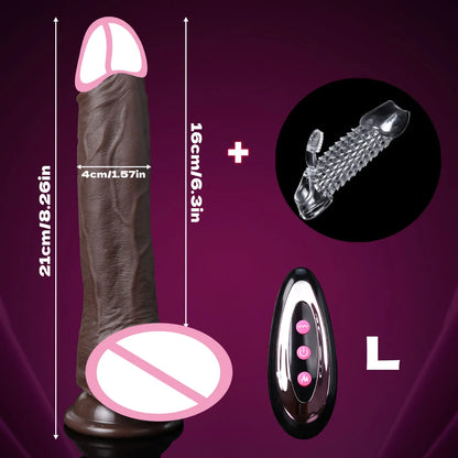 Realistic Telescopic Vibrator for Women Masturbation Anal Climax Toys Penetration Anal Thrusting Penis Dildo Sexy Adult Sex Toys