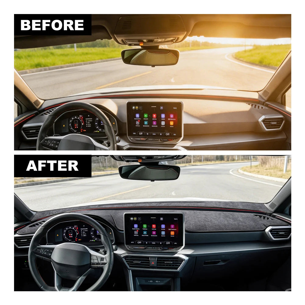 For Cupra Formentor/Cupra Leon/Seat Leon 2021 2022 2023 2024 2025 2026 Car Dashboard Cover Flannel Mat Avoid Light Pad