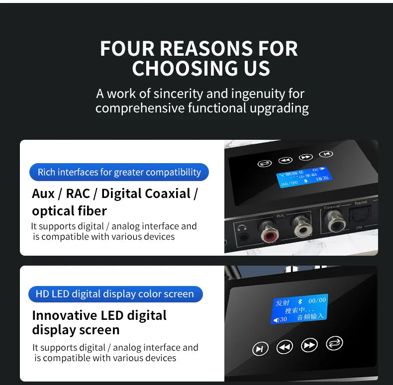 New 2 in 1 Long Range Bluetooth 5.1 Audio Transmitter Receiver RCA 3.5mm AUX Stereo Wireless Adapter For PC TV Headphones Car