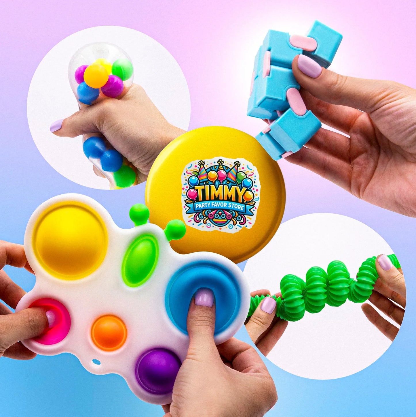 50/100 Pcs Fidget Toys, Party Favors for Kids 14+, Stocking Stuffers, Bulk Sensory Toys for Classroom Treasure Box Prizes