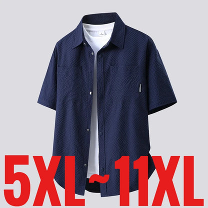 Extra Big Size 11XL Men's Breathable Short Short Sleeve Summer Top Male Plus Large 6XL 7XL 8XL 9XL 10XL Oversized Clothing Store
