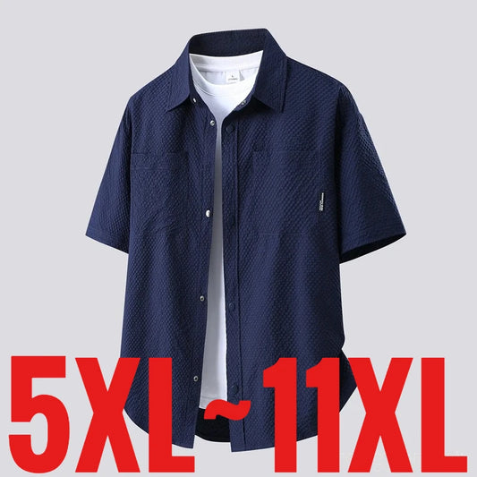 Extra Big Size 11XL Men's Breathable Short Short Sleeve Summer Top Male Plus Large 6XL 7XL 8XL 9XL 10XL Oversized Clothing Store