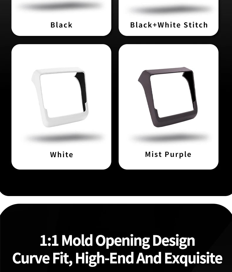 For Tesla Model 3 Highland & Model Y Juniper Rear Air Vent Cover & Leather Center Console Armrest Box Protection Car Accessories