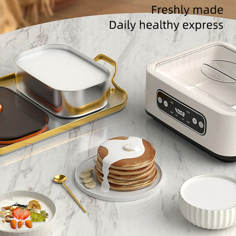 1.6L Automatic Yogurt Maker Professional Adjustable Temperature Time Yogurt Maker Multi-functional Ice Cream Pudding Maker 220V