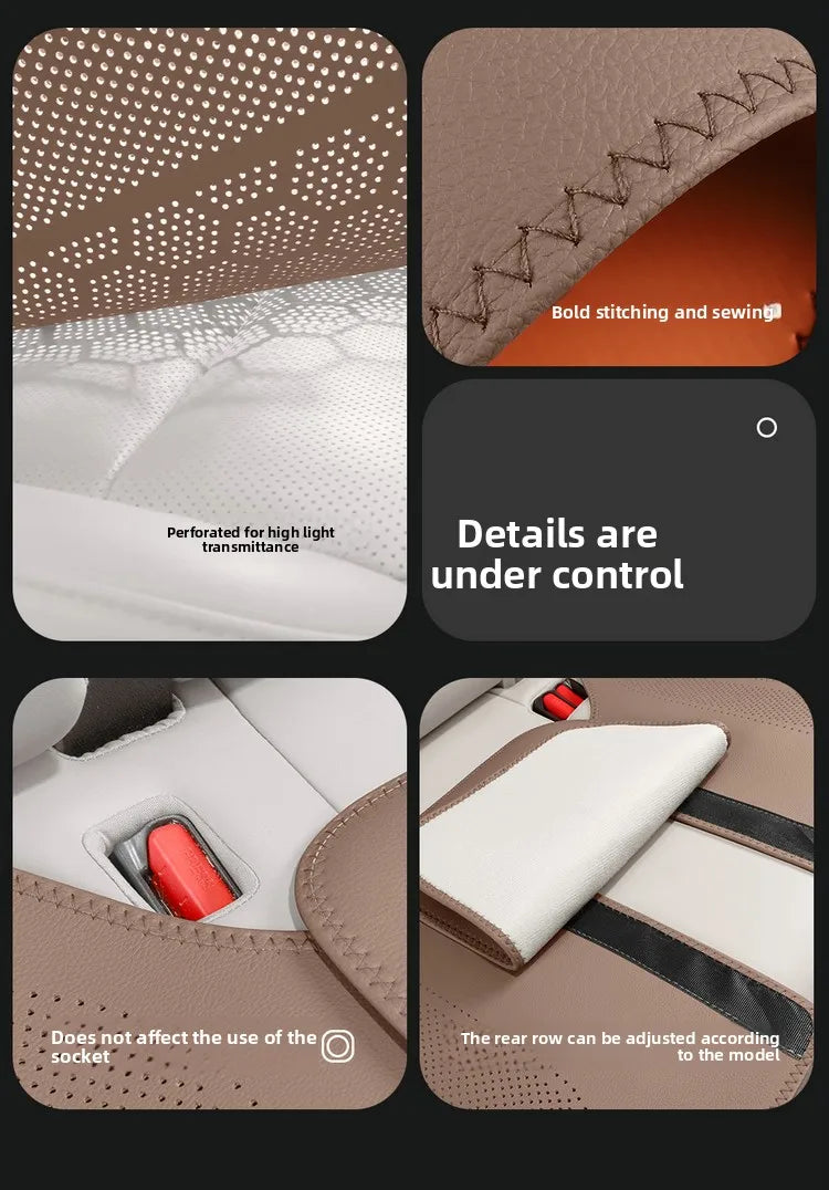 High Quality Nappa Leather Universal Car Seat Full Cover Breathable Luxury SUV Car Protection Perforated Leather Seat Full Cover