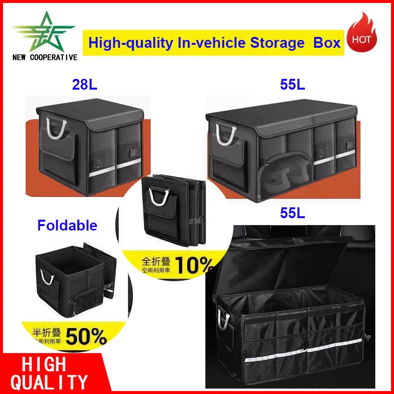 Oxford Cloth Car Storage Box Trunk Storage Organizer Foldable Multifunctional Car Camping Storage Bag Storage Rack
