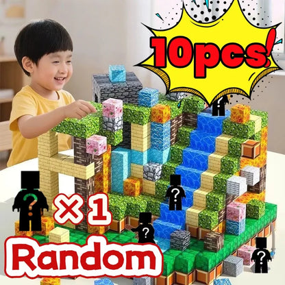 3D Magnetic Mine World Cube Building Blocks Magnet World Set Magnetic Building Blocks Pixel Cube World Model Birthday Gifts