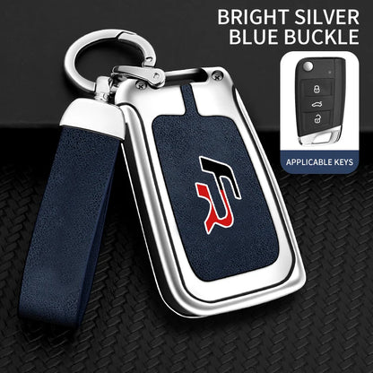 Suitable for Seat Ateca Leon FR 2 Ibiza zinc alloy car key cover high-end genuine leather car key case buckle auto accessories
