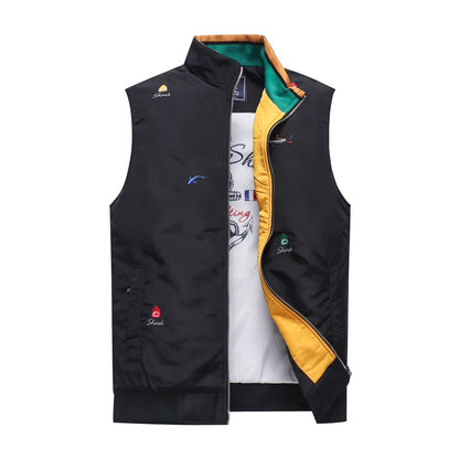 TACE&SHARK Brand Winter Sleeveless Shark Vest Tank Casual Waistcoat Men's Vest Jacket Male Slim Coat Vest Homme Top