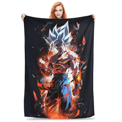 Dragon Ball Blanket Anime Goku Pattern Soft Throw Blankets for Bed Bedroom Quilt Air Conditioning Personalised Warm Bedspread