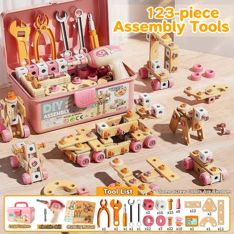 Kids Tool Set DIY Nut Assembly Toy Kit STEM 3D Puzzle Building Tools Repair Tools Montessori Toys Gifts for Boy Girl 2026 New