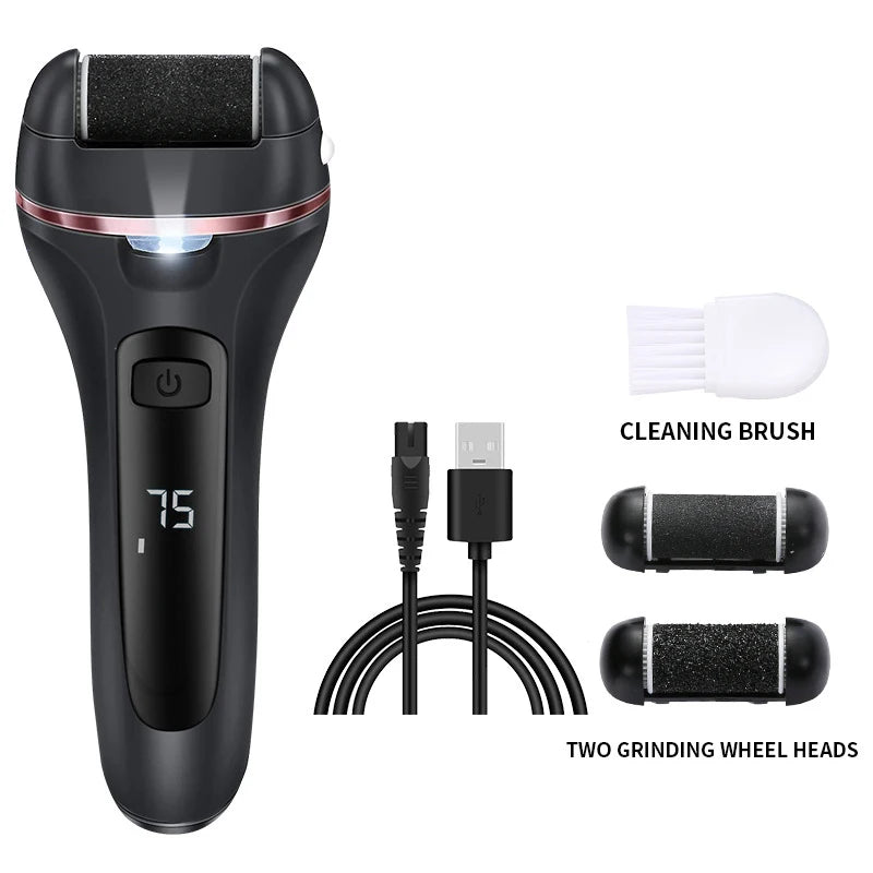 3 Heads Electric Foot File Callus Remover Professional Pedicure Machine Tools Rechargeable Waterproof Heel Dead Skin Scrubber