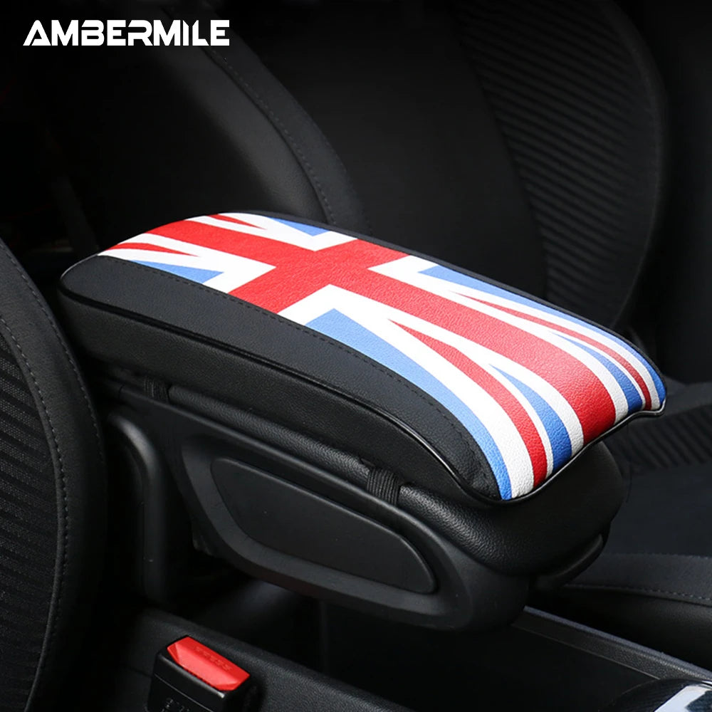 Leather For Mini F54 F55 F56 F60 R55 R56 R60 Auto Hand Rest Pad Central Armrest Storage Box Cover Protective Mat Accessories