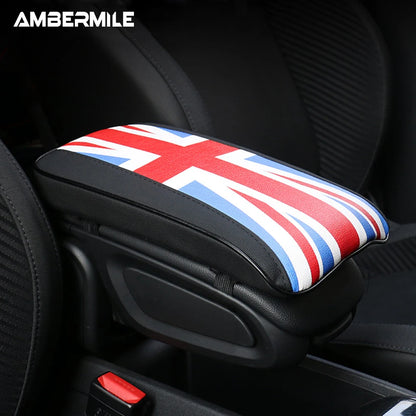 Leather For Mini F54 F55 F56 F60 R55 R56 R60 Auto Hand Rest Pad Central Armrest Storage Box Cover Protective Mat Accessories