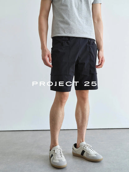 PROJECT 25 Mens Light 4-Way Stretch Cargo Shorts Waterproof Breath Multi Pockets Loose 5 Inch Outdoor Sports Tactical Shorts