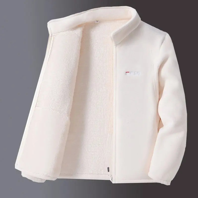 Women Jacket Zipper Sweatshirt Wool Lining Warm Coat Polar Fleece Stand Up Hoodie for Sports Leisure Clothes for Women Black Top
