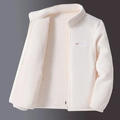 Women Jacket Zipper Sweatshirt Wool Lining Warm Coat Polar Fleece Stand Up Hoodie for Sports Leisure Clothes for Women Black Top