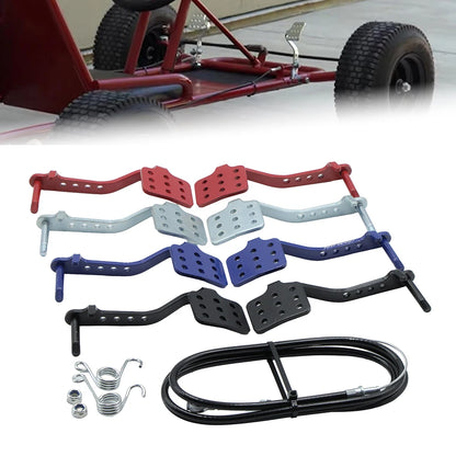 Go Kart Brake & Throttle Pedal Kit with Throttle Cable Spring Fit Predator 196cc 212cc 5.5HP 6.5HP Road Rocket Azusa Fun Kart