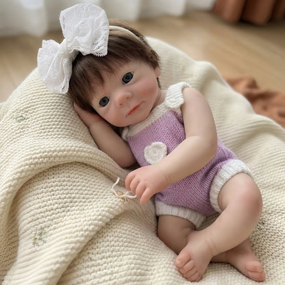 13 Inch/33cm Open Mouth & Rooted Hair Silicone Reborn Girl Doll Felicia Handmade Painted Skin Soft Touch bebe reborn de silicona