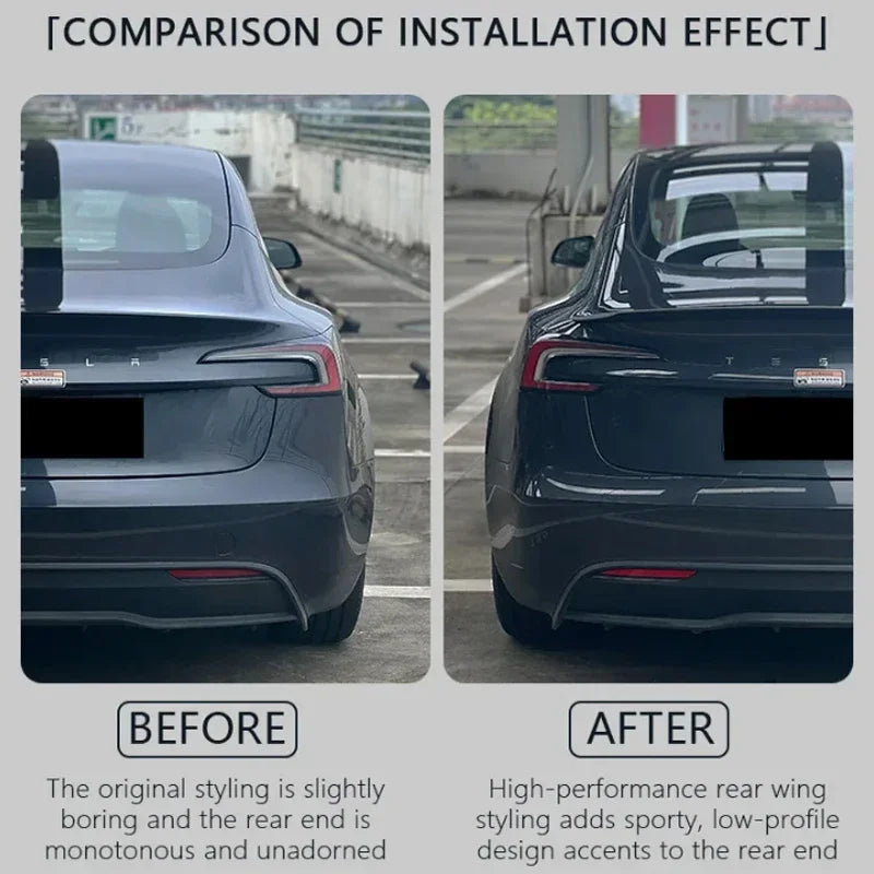 Spoiler For Tesla Model Y 2025 Juniper 2024 Model 3 Highland Real Carbon Fiber Rear Spoiler Trunk Wing Auto Exterior Accessories