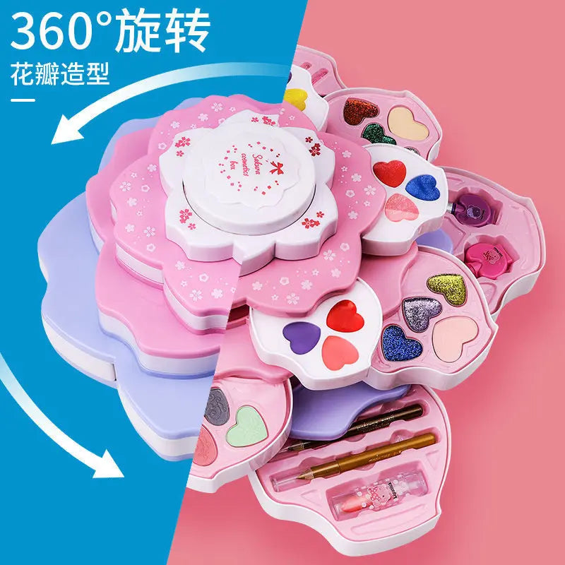 ZK20 Children Makeup Set Simulation Pretend Play Toys Cosmetic Lipstick Nail Polish Bag Educational Toys Birthday Gift for Girls
