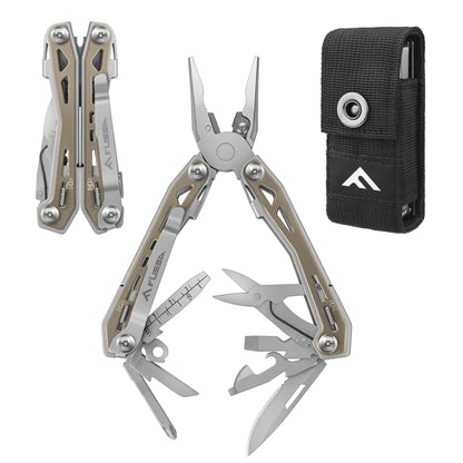 FLISSA 16-in-1 Multi-tool Pliers with Sheath Folding Plier Wire Stripper Outdoor Camping Survive Mini Portable Multitool Pocket