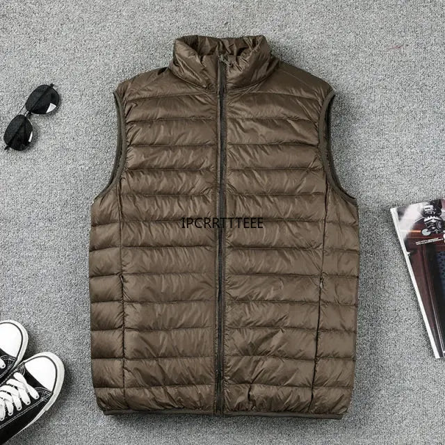 Autumn Winter Men Duck Down Vest 2023 Coat Ultralight Sleeveless Puffer Vest Jacket Ultra Thin Lightweight Down Jacket Waistcoat
