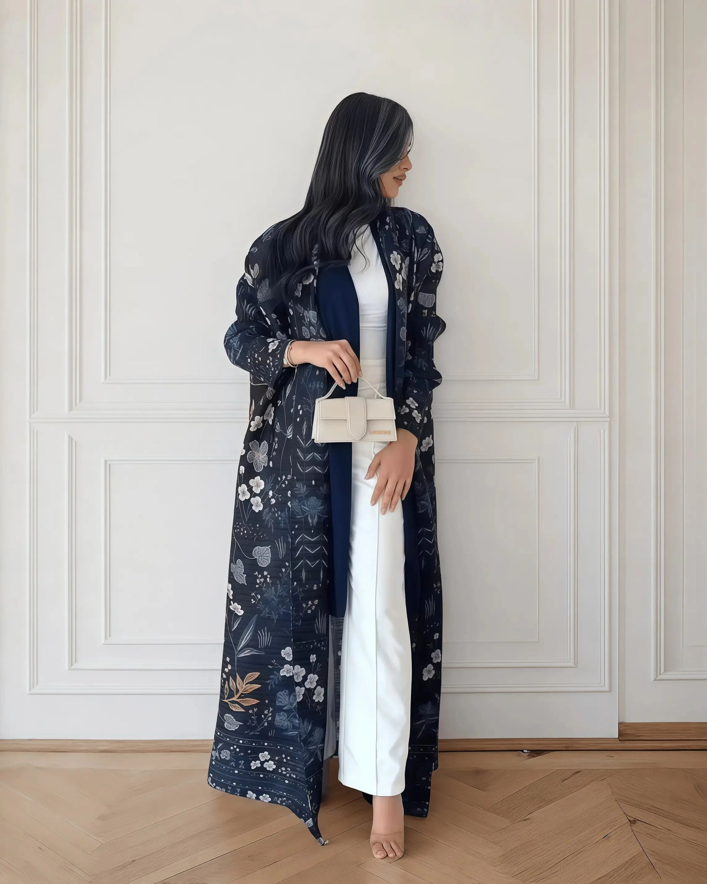 Women's Fold Miyake Pleated Abaya Long Sleeve Print Foldable Collar Robe Cardigan Coat New Winter Fashion Original Design 2026