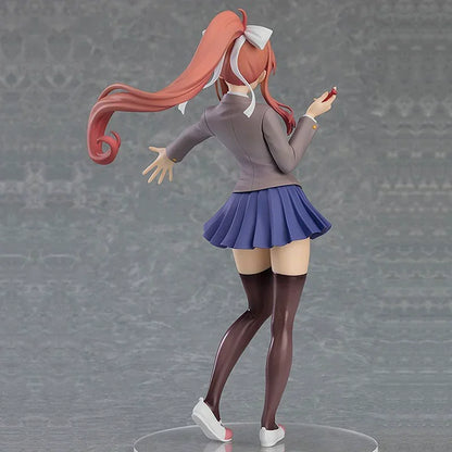 18cm Beautiful Girl  Literature Club Figurine Decoration Monica School Uniform Standing Pose Anime Model Decora Birthday Gift