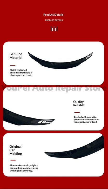 \PSM Rear Spoiler For Mercedes C-Class W205 Coupe, Perfect Curve Fit, Strong 3M Adhesive, No Paint Damage, Stylish & Stable