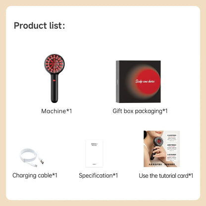 DOCO EMS Electric Massage Comb Vibration Red Light Therapy Hair Growth Massage Scalp Brush Anti Hair Loss Liquid Oil Applicator