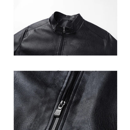 New Fashion Leather Jacket Men Autumn Winter Men's Motorcycle Jacket Biker Warm Windbreak PU Leather Coat Men Outerwear Black