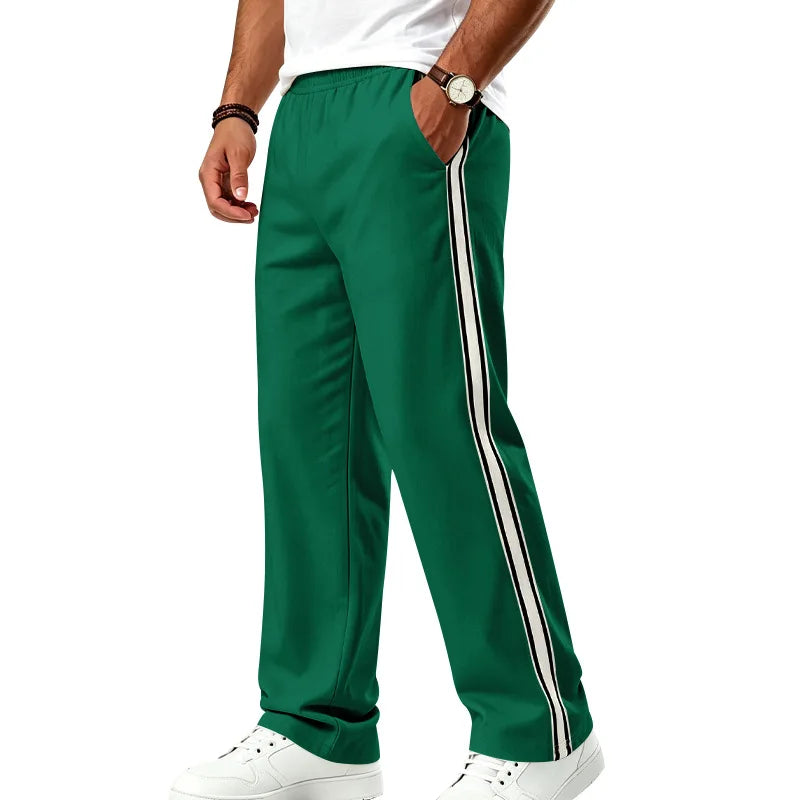 2026 Men Colorful Webbing Straight Sweatpants, Drawstring Loose Joggers For Gym Sports Wholesale EU US