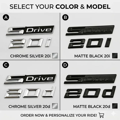 3D ABS Car Styling Logo sDrive 20i 20d Emblem Badge Sticker For BMW X1 X2 X3 Z4 Trunk Fender Decal Gloss Black Silver Accessorie