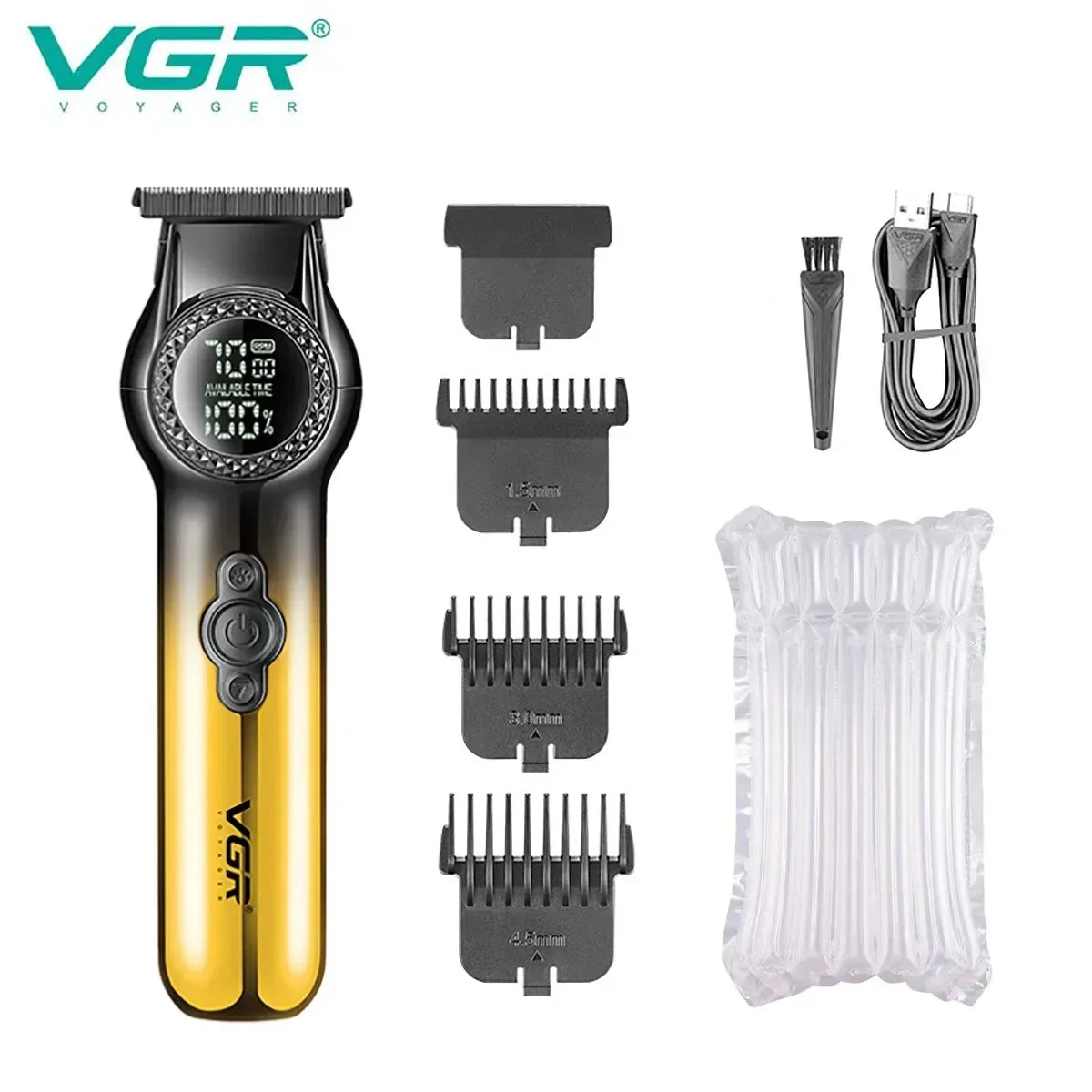 VGR Hair Trimmer Professional Trimmer 8000 RPM Hair Cutting Machine Electric Barber Clippers LED Cordless Clipper for Men V-990