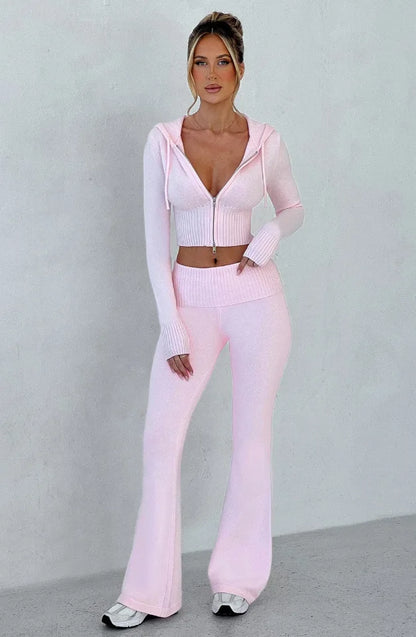 Spring New Women's Clothing Slim-fit Short Hooded Top Casual Pants Fashion Suit Women's Two-piece Set