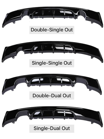 M Sport M Tech Rear Diffuser Bumper Carbon Fiber Body Kit MP Diffusor Spoiler Lip For BMW 2 Series F22 F23 2014-2020 Replacement