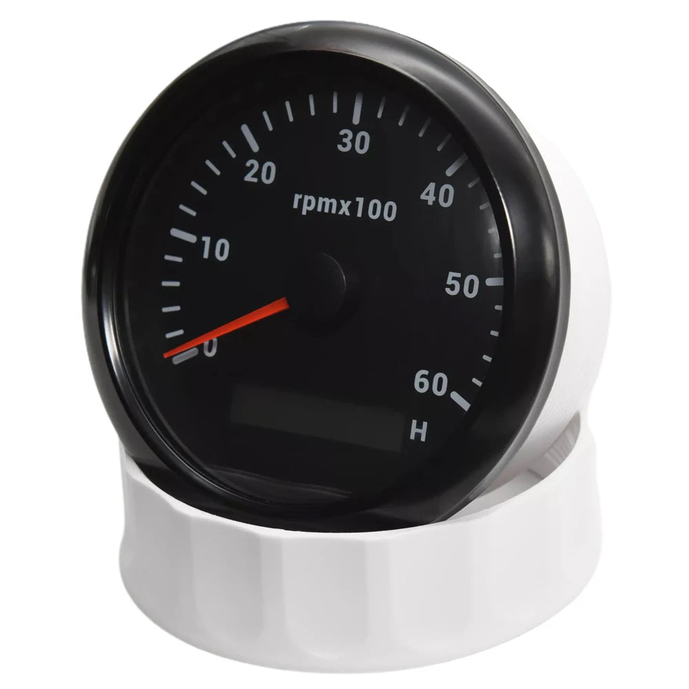 AD 85MM Tachometer with LCD Hour Meter For Marine Boat Car RPM Gauge 0-3000 4000 8000 RPM Meter Tach Sensor 7Colors Backlight