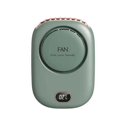 Wearable Personal 3 Speed USB Portable Fan DeskStand Touch Control Battery Powered Leafless Design For Indoor/Outdoor