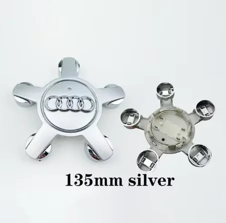 4pcs Audi Wheel Center Cap Hub Covers 60mm-135mm Car Styling Badge Auto Accessories Compatible with A3 A4 A5 A6 A7 S4 Q7 Q3