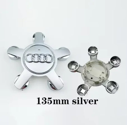 4pcs Audi Wheel Center Cap Hub Covers 60mm-135mm Car Styling Badge Auto Accessories Compatible with A3 A4 A5 A6 A7 S4 Q7 Q3