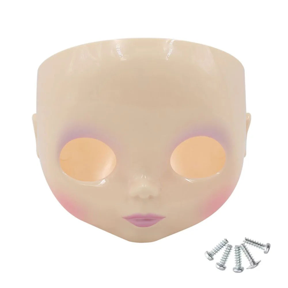 1/6 DBS Blyth Doll Face Without Makeup Faceplate Backplate Screws for DIY Makeup Newbie Practice Custom Doll Toys Accessories