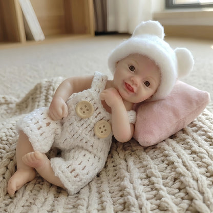 1 pc/ 2 styles 6 Inch Full Body Silicone Mini Reborn Boy Doll Handmade Lifelike Newborn Doll bebe reborn de silicona