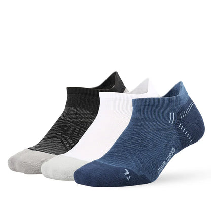 ZEALWOOD Running Cotton Socks Men's Women's Breathable Cushion No Show/Ankle/Crew Antibacterial Moisture Wicking Socks 3 Pairs