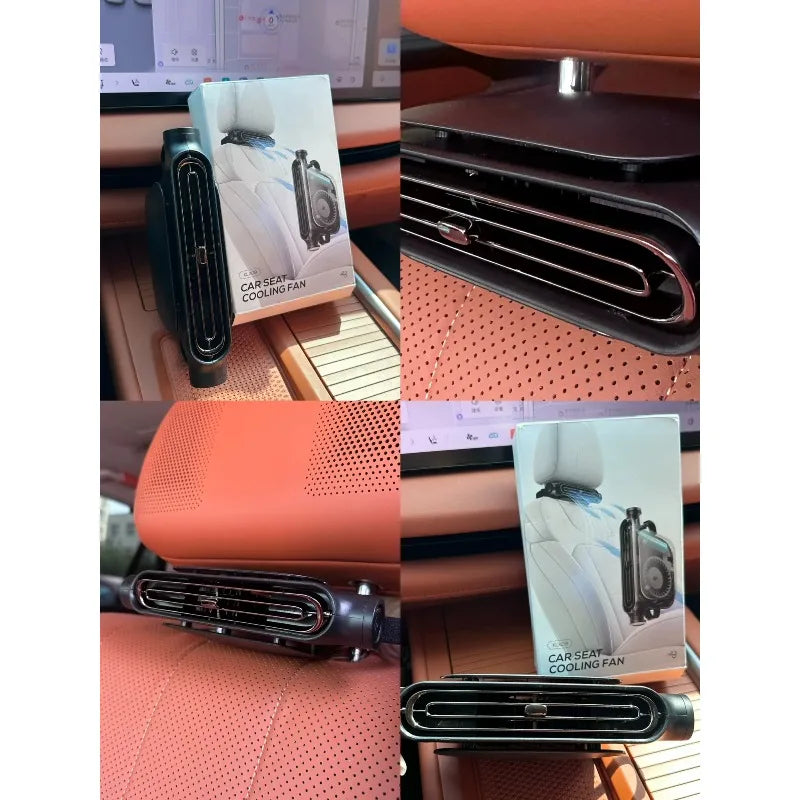 2026New Car Seat Fan 3000mAh Built-in Battery Long Lasting USB Portable No Blade Backrest Fan Car fan cooler Car Air Conditioner