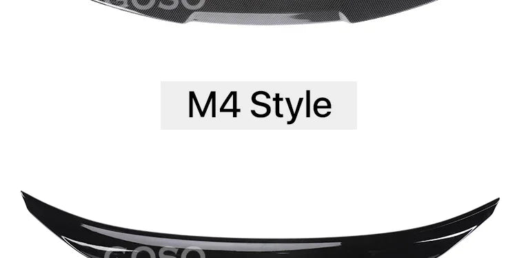 Carbon Fiber Rear Bumper Lip Trunk Wing MP M4 PSM Style Roof Spoiler Kit For BMW 3 Series F30 F31 F35 2012-2019 Gloss Black
