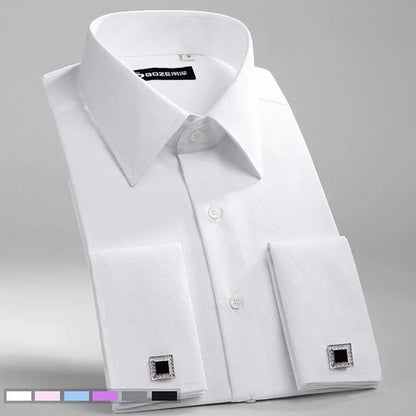 French Cufflinks Shirt, Men's Long Sleeve, Four Seasons Gentlemen's Shirt, One Piece, Multi color, Business Casual Shirt
