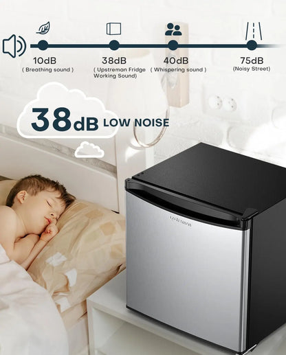 1.7 Cu.ft Mini Fridge with Freezer, Dorm Essentials, Adjustable Thermostat, Energy Saving, Low Noise