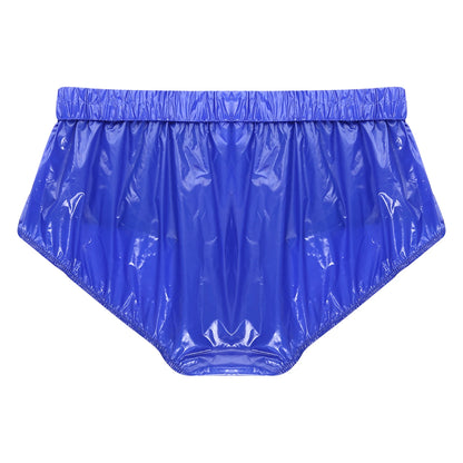 Mens Waterproof Incontinence Diaper Cover Solid Color Elastic Waistband Side Pressing Button Tear-away Washable Briefs Underwear